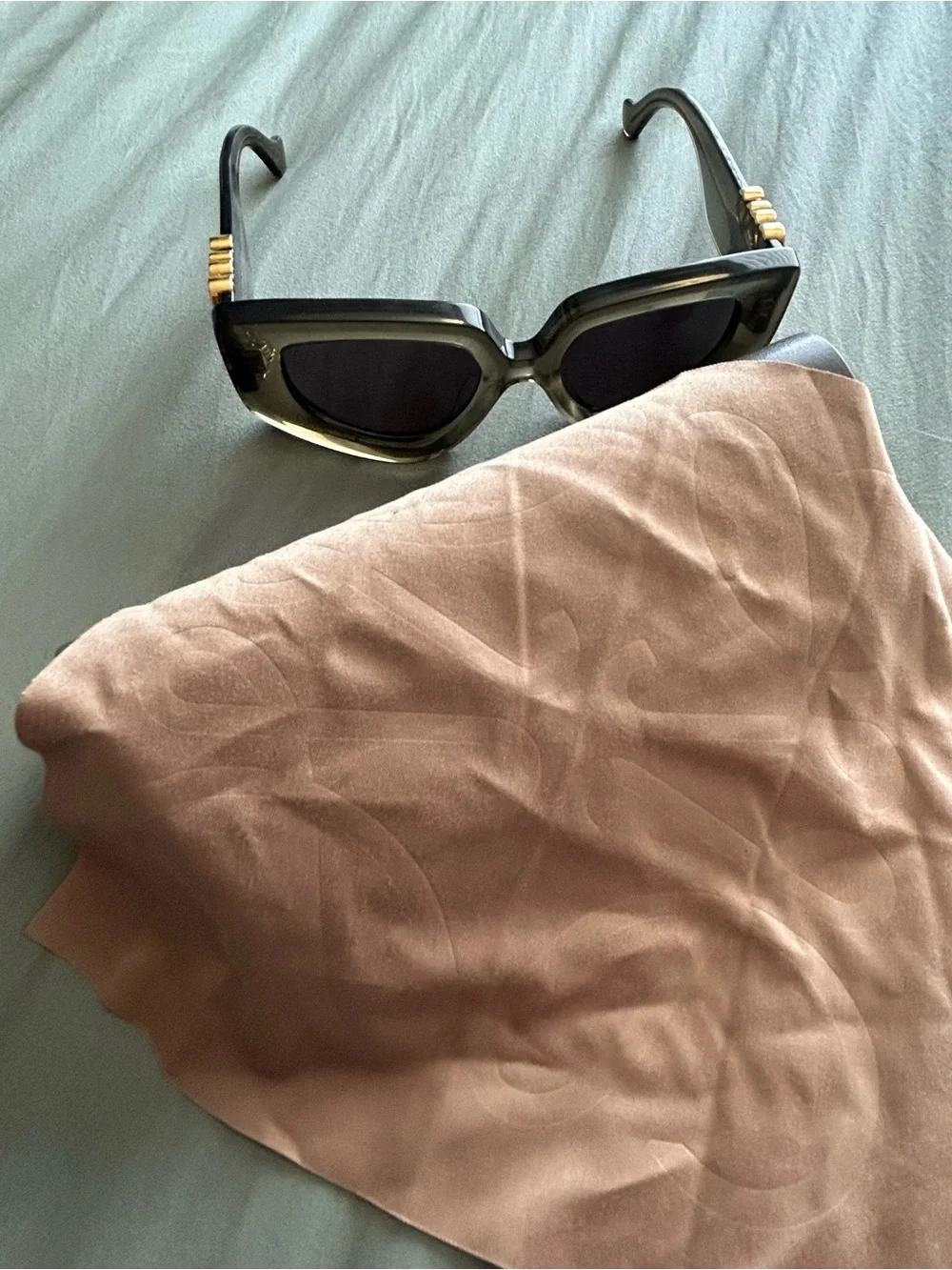 Loewe “Anagram” Cat-Eye Sunglasses with Gold Hardware